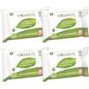 Organyc Salviettine Intime Umide in Cotone Certificato 100% Biologico, 4 Confezioni da 20 Salviette, Totale 80 Unità