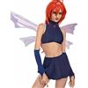 Winx Club Costume da donna Dark Bloom Top e gonna con un paio di ali Cosplay Outfit (Small)