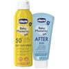 Chicco Set Protezione Solare da Viaggio, Spray SPF50+ 150ML e Latte Doposole Rinfrescante 150ML,per Pelle Sensibile del Bambino, Resistente all'Acqua, 0 Mesi+