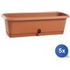 Plastime 5x Cassetta Rettangolare Plastime In Polipropilene Colore Terracotta Con Riserva