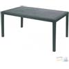 IPAE-PROGARDEN TAVOLO IN PLP PRINCE ANTRACITE EFFETTO RATTAN cm 90x150xH 72
