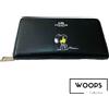 COACH x PEANUTS portafoglio lungo Snoopy Woodstock NERO cerniera in pelle