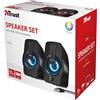 Trust Gemi Set di Altoparlanti 2.0 LED Trust Speaker RGB Light 12 W per pc e notebook