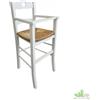 SEDIOLONE SEGGIOLONE BAMBINO LEGNO MASSELLO BIANCO PAGLIA RISTORANTE 38x42xH88CM