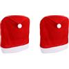 Coprisedia Natalizio a Forma di Cappello di Natale Set da 2 Coperture per Sedie