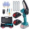 Awardroom Mini motosega a catena con batteria 21 V 4 pollici mini motosega con 2 batterie