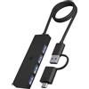 ICY BOX IB-HUB1424-C3 USB 3.2 Gen 1 (3.1 Gen 1) Type-A + Type-C 5000 Mbit/s Nero