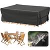 Velway Coperture per Mobili da Giardino Impermeabile: 200x160x74cm Copertura Tavolo Esterno Anti-UV Tessuto Oxford 600D con Strisce Riflettenti Antivento Telo Copri Divano Arredo Rettangolare - Nero