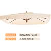 Piushopping TELO RICAMBIO OMBRELLONE DA GIARDINO TOP 2x3 3x3 3x4 Ø300 CENTRATO 235 g/mq