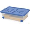 10 PZ SCATOLA CONTENITORE RUOTE+COPERCHIO CM.60X40H18 MULTIUSO INDUMENTI ARMADIO
