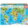 Educa 18115 World Map Animals Puzzle, 150 Pieces, Multicoloured, Sin Talla MapMu
