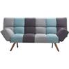 BricoShop24 Divano Letto in Tessuto Patchwork 3 Posti con Braccioli Pieghevoli