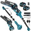 RINOXAR 2 in 1 Mini Motosega a Batteria con Asta Telescopica 8 Pollici Motosega