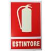 2PZ CARTELLO SEGNALETICO ESTINTORE SEGNALETICA SEGNALE ESTINTORE 25CMX15CM