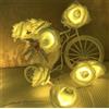 Wisdom Luci Di Natale A Batteria con 10 Rose luminose bianche a led luce calda 2 metri