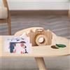 Giocattolo con telecamera LED in legno, lente caleidoscopio trasparente,