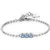 S'Agapõ Bracciale Donna Trilogy Sottile Acciaio Sagapo con Zirconi