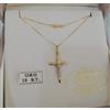 Savagioielli Collana Veneziana 50 cm e Croce Bicolore Crocifisso Sacro Gesù in Oro 18 Kt