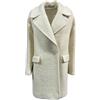 NORMEET Cappotto lana Bouclé Panna 407 LAHORE - Doppiopetto - Made in Italy