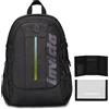 Invicta Zaino Ufficio Invict-Act Plus Led, Nero, Doppio Scomparto Con Tasca PC,