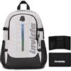 Invicta Zaino Ufficio Invict-Act Plus Led, Grigio, Doppio Scomparto Con Tasca PC