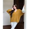Cardigan Giallo Senape Oversize Con Bottoni Maglione Morbido Autunno CF53027