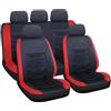 PILOT Set fodere coprisedili universali imbottiti auto Drift - Nero/Rosso