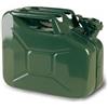 bottari Tanica Benzina in metallo Colore Verde 10 Litri per Jeep Suv Furgoni Omologata