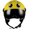 BHR Casco Demi-Jet Eyes Giallo Visiera Antigraffio Interni Removibili Anall.801 ONE
