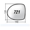 Biagi Corrado Per Renault Twingo 2007-2010 Vetro di Ricambio Dx per Specchio Retrovis. 140x122