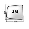 Biagi Corrado Per Mazda B2500 Pick-up Vetro di Ricambio Dx per Specchio Retrovisore 169x148mm