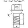 Farad For Audi A3 5Pz Bullone Fissaggio Ruota Es.17 M14X1,5 L.28 R13 Cerchi Acciaio