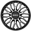 Sparco Set 4 Copricerchio Roma 16" Universali Argento/Nero Coppe Ruota Borchia