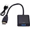 Convertitore Adattatore Hdmi Maschio a VGA Femmina per Monitor PC Proiettori