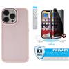 Newtop Cover per Samsung Galaxy A12 Rosa Rigida Opaca Cromata e Vetro Privacy