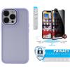 Newtop Cover per Samsung Galaxy A12 Viola Rigida Opaca Cromata e Vetro Privacy