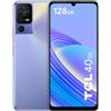 TCL 40 SE 128 GB - Smartphone da 6,7 (90 Hz, 4 GB-128 GB, MicroSD espandibile, RAM espandibile, Dual SIM, fotocamera 50 MP, batteria 5010 mAh, doppio altoparlante stereo, Android 13) Viola crepuscolo