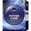 Beiersdorf NIVEA MEN Power Care, set regalo, regalo per uomini, confezione regalo con gel doccia (250 ml), deodorante roll-on (50 ml), cura del viso (30 ml) e cura degli occhi (15 ml)