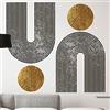Ambiance Sticker Carta da Parati in Tessuto non Tessuto Affreschi Giganti Preincollati - Archi Astratti Aztechi - Adesivo Decorativo | H80 x L60 cm