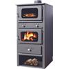 Megashopitalia Stufa a Legna e Carbone con Forno in Acciaio 10,9 - 14 kW Ischia Con Termometro
