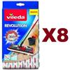 VILEDA 8 PEZZI VILEDA RICAMBIO REVOLUTION 2 in 1 PANNO RICAMBIO IN MICROFIBRA.