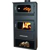 Megashopitalia Stufa a Legna e Carbone con Forno idro in Acciaio 10,8 kW Con Termostufa Caldaia