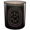 Diptyque - Feu de Bois, Candela Colorata Grigia 300 g, Legni bruciati resine oud