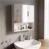 DecHome Mobile con Specchio Bagno 2 ante in Legno 54x15.2x55.3 cm Bianco DecHome