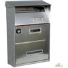 ALUBOX CASSETTA POSTA POSTALE BUCA LETTERE TETTO 22x11x32h INOX LUCIDO SATINATO