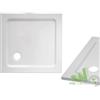 PIATTO BOX CABINA DOCCIA QUADRATO 80X80 CM LEGGERO H 3 CM FORO 90 MM BIANCO
