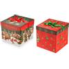 DT Scatola Regalo in Carta Mercatini Di Natale per Panettone 21x21x21 cm - 14zero3