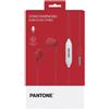 Pantone Cuffie in-ear con cavo tondo microfono e tasto risposta Pantone Rosso Earphones