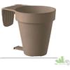 12 PZ VASO CON SOTTOVASO ROTONDO BALCONIERA FIORIERA Ø20X20 CM TORTORA FIORIERA