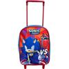 Sonic Zaino Asilo Trolley Zainetto Scuola Sonic Prime 31 cm Richiudibile Color Celeste